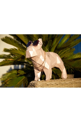 Origami 3D Bouledogue - 30 x 19 x 36 cm - Bege