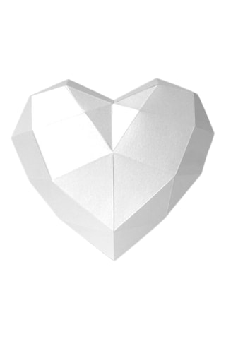 Origami 3D Coração - 22 x 20 x 10 cm - Branco
