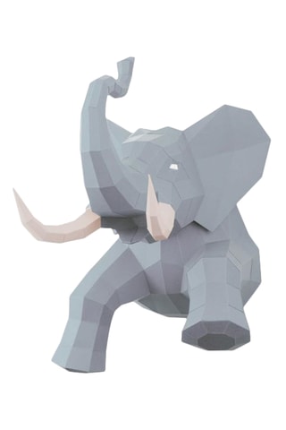 Origami 3D elefante - 50 x 45 x 43 cm - Cinzento