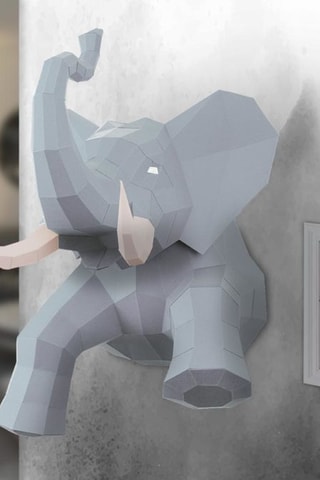 Origami 3D elefante - 50 x 45 x 43 cm - Cinzento
