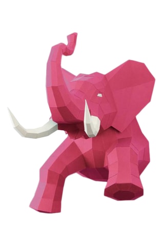 Origami 3D elefante - 50 x 45 x 43 cm - Rosa