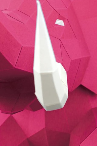 Origami 3D elefante - 50 x 45 x 43 cm - Rosa
