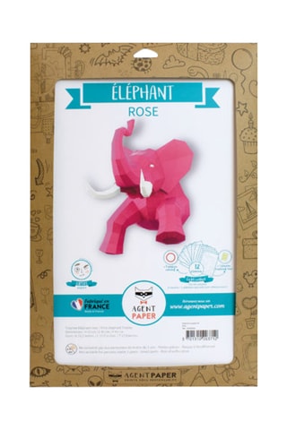 Origami 3D elefante - 50 x 45 x 43 cm - Rosa