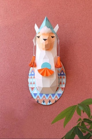 Origami 3D Lama - 54 x 23 x 29 cm - Laranja