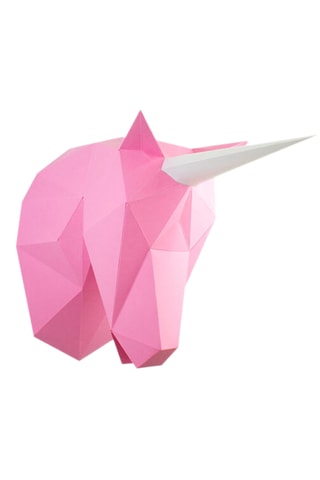 Origami 3D Unicórnio - 39 x 50 x 24 cm - Rosa