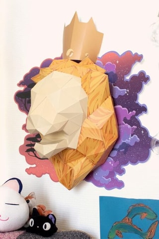 Origami 3D - 52 x 55 x 23 cm - Bege