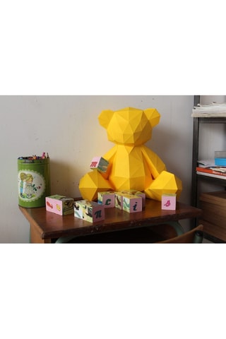 Origami modular Ursinho - 38 x 36 x 20 cm - Amarelo