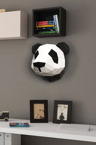Origami 3D panda - 36 x 37 x 31,5 cm - Preto e branco
