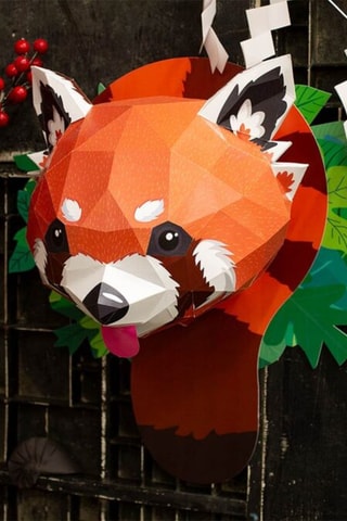 Origami 3D panda-ruivo - 41 x 42 x 21 cm