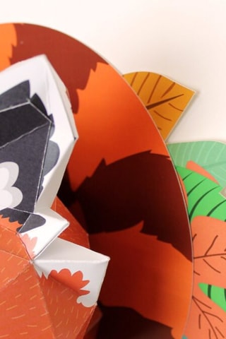 Origami 3D panda-ruivo - 41 x 42 x 21 cm