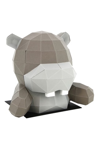 Origami 3D hipopótamo Surprise - 15 x 15 x 22 cm - Cinzento