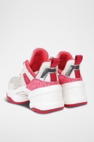 Platform Sneakers - Frambozenrood en Wit