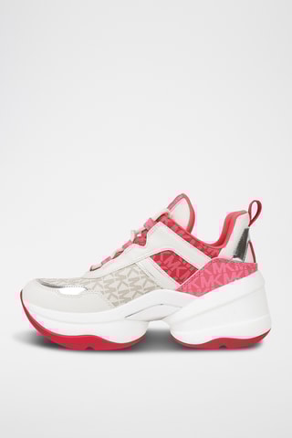 Platform Sneakers - Frambozenrood en Wit