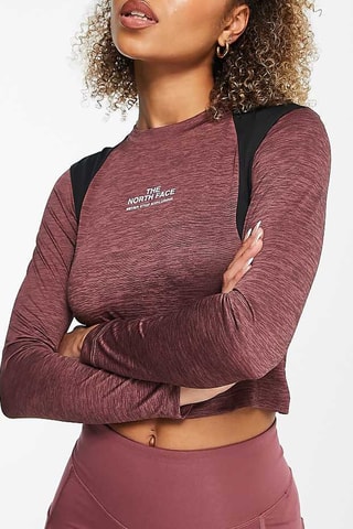 T-shirt cropped d’entraînement Mountain Athletics - Bordeaux chiné