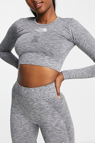 Crop top d’entraînement Exclusive at Asos - Gris chiné