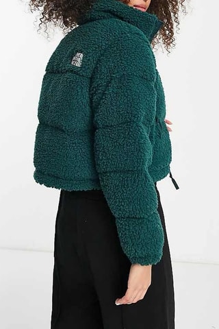 Veste cropped toucher doux Nuptse - Vert émeraude