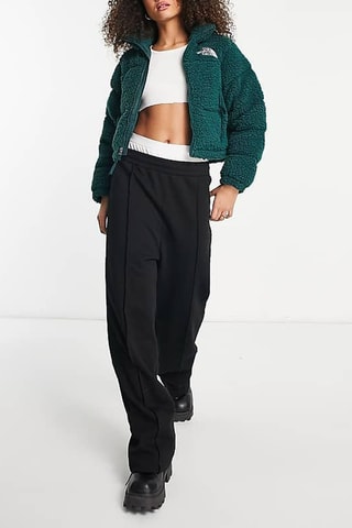 Veste cropped toucher doux Nuptse - Vert émeraude