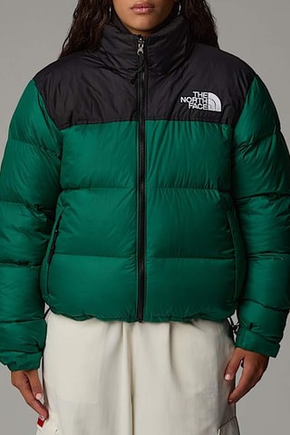 Doudoune à capuche 1996 Retro Nuptse - Vert foncé et noir