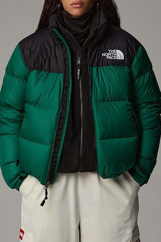 Doudoune à capuche 1996 Retro Nuptse - Vert foncé et noir