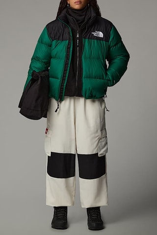 Doudoune à capuche 1996 Retro Nuptse - Vert foncé et noir