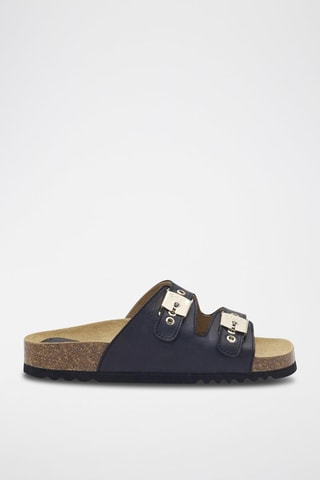 Mules en cuir Alba - Bleu marine