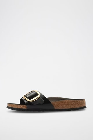 Mules en cuir Madrid Big Buckle  - Noir