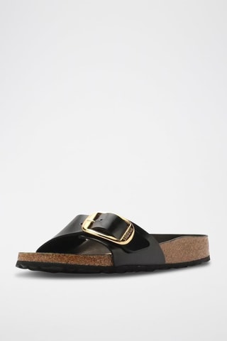 Mules en cuir Madrid Big Buckle  - Noir