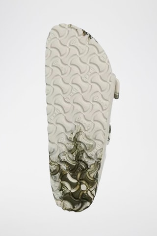 Mules en nubuck Arizona - Blanc et kaki