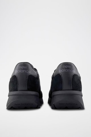 Sapatilhas com plataforma em couro 370 - Preto
