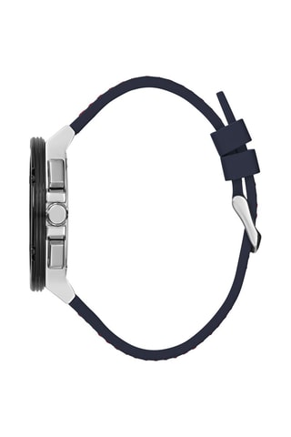 Montre à quartz en silicone - Bleu marine et argenté