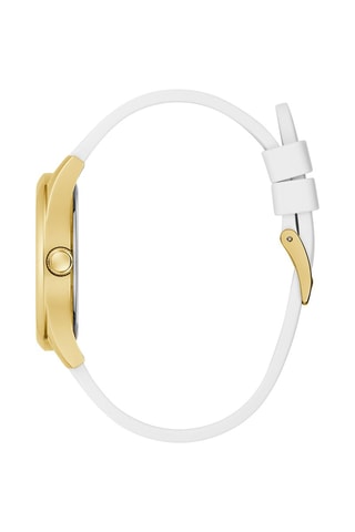 Montre à quartz en silicone - Blanc et doré