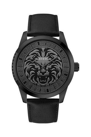 Montre à quartz en cuir - Noir