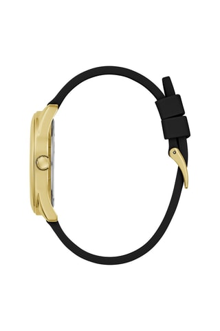 Montre à quartz en silicone - Noir et doré