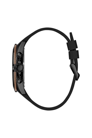 Montre à quartz en silicone - Chronographe et tachymètre - Noir et marron