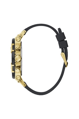 Montre à quartz en silicone - Noir et doré