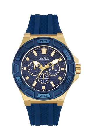 Montre à quartz en silicone - Bleu et doré