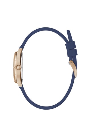 Montre à quartz en silicone - Bleu marine et doré rose