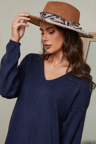 Trui-jurk Ibrany - Marineblauw