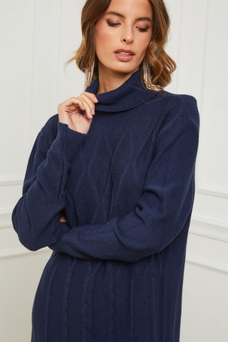 Kasjmier Trui-jurk Bernie - Marineblauw