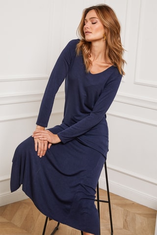 Lange-jurk Dovel - Marineblauw