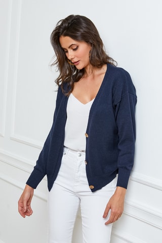 Kasjmier Vest Gino - Marineblauw