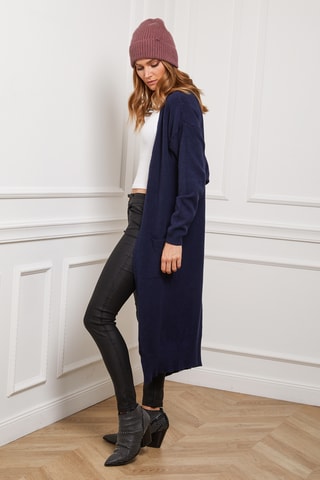 Kasjmier Lang Vest Irissa - Marineblauw