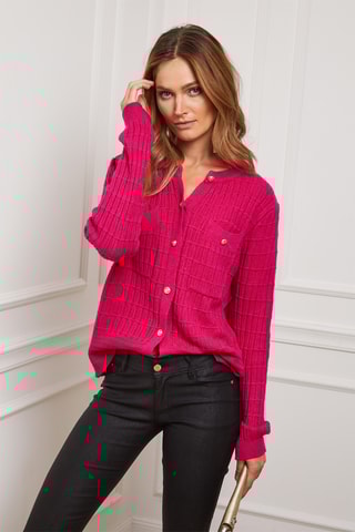 Kasjmier Vest Castel - Fuchsia