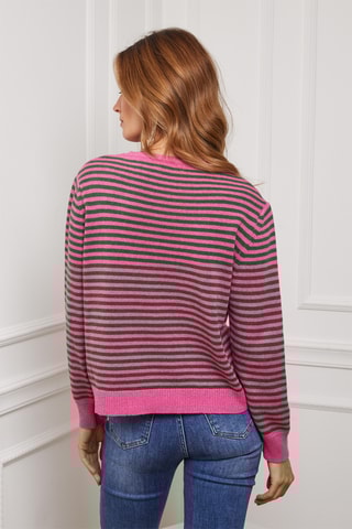Kasjmier Trui Astro - Fuchsia en Groen