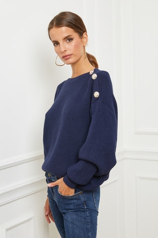 Kasjmier Trui Cornella - Marineblauw