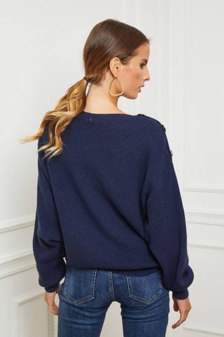 Kasjmier Trui Cornella - Marineblauw