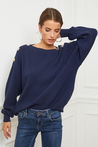 Kasjmier Trui Cornella - Marineblauw