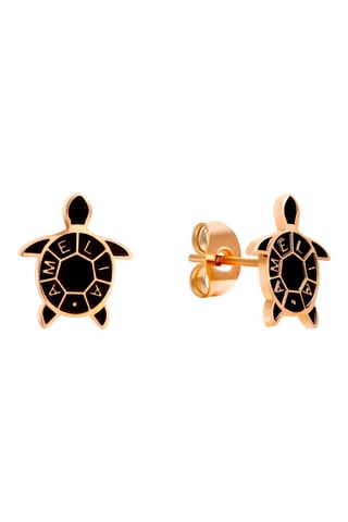 Brincos Dourado-rosa e preto