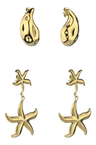 2 pares de brincos Lirien - Dourado