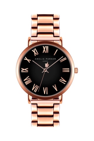Relógio de quartzo Dourado-rosa e preto
